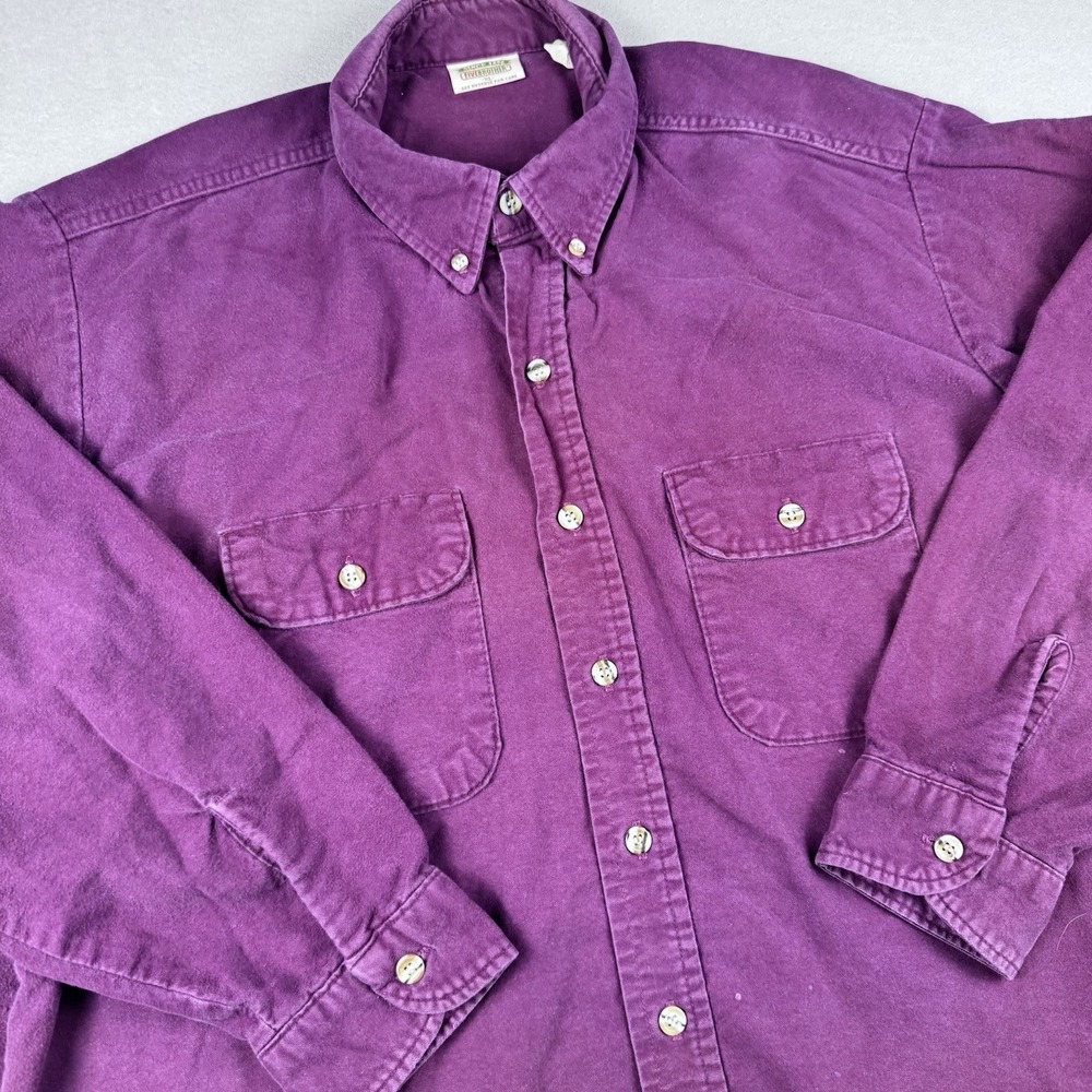 Vintage Five Brother Flannel Men XL Maroon Y2K Long Sleeve Button Chamois Shirt